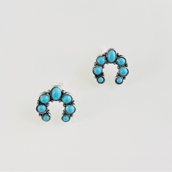 Free People Jewelry - Turquoise stone silver boho stud earrings